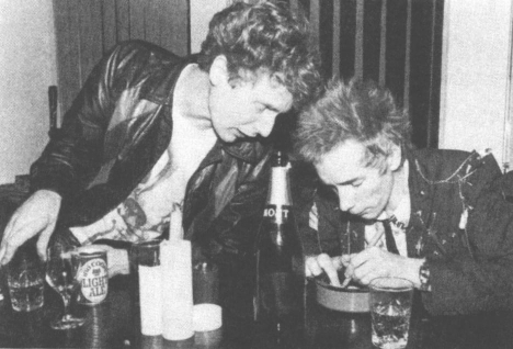 Malcolm McLaren and John Lydon at EMI, October 1976