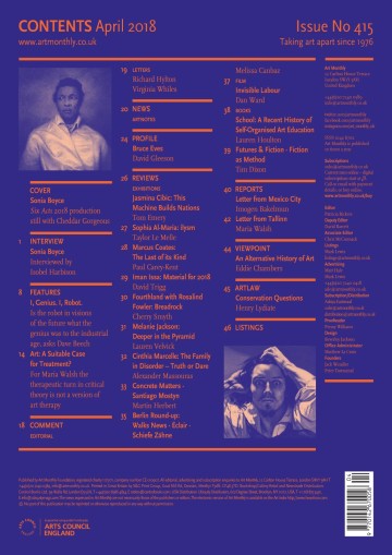 Art Monthly back cover