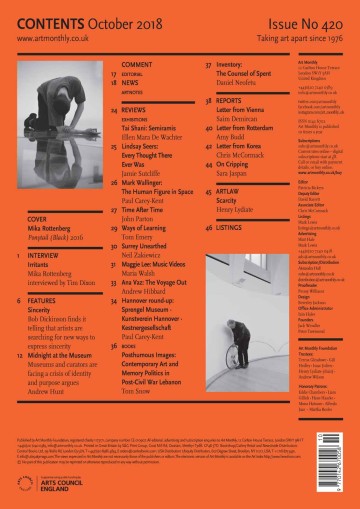 Art Monthly back cover