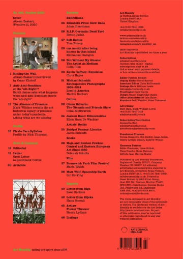 Art Monthly back cover