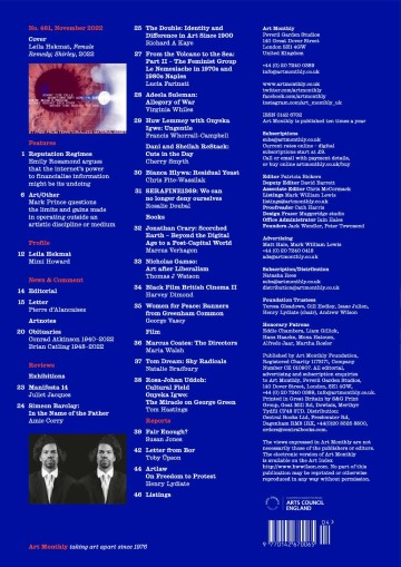 Art Monthly back cover