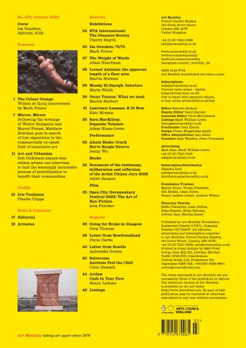 Art Monthly back cover