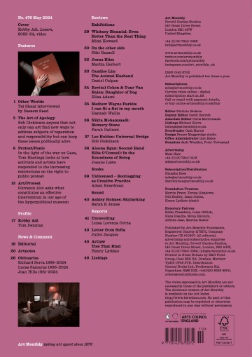 Art Monthly back cover