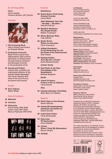 Art Monthly back cover