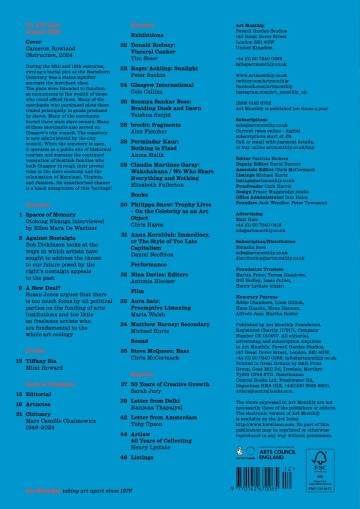 Art Monthly back cover