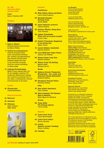 Art Monthly back cover