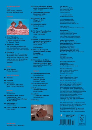 Art Monthly back cover