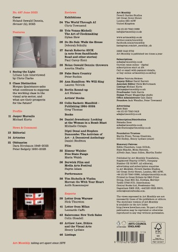 Art Monthly back cover