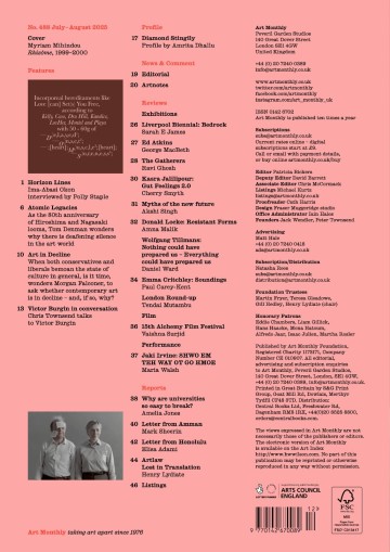 Art Monthly back cover