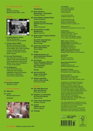 Art Monthly back cover