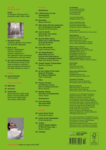 Art Monthly back cover
