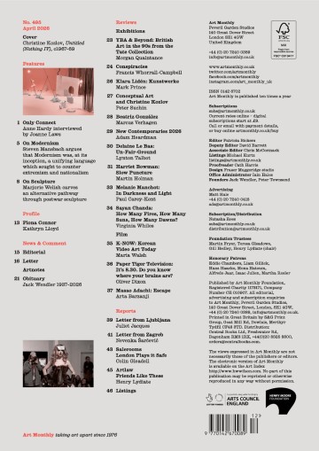 Art Monthly back cover