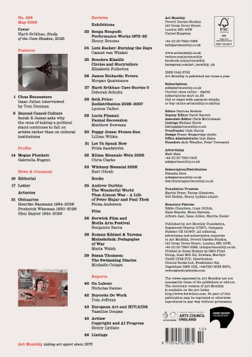 Art Monthly back cover