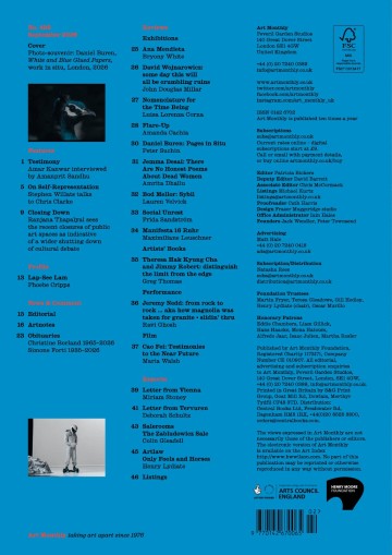 Art Monthly back cover