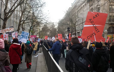 protest during Parliament's vote to increase university tuition fees December 2010